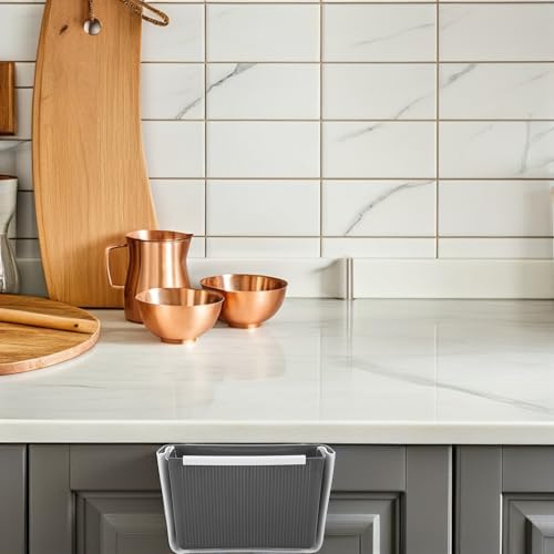 Caneca de basura plegable para cocina gris SHINEOFI miniatura 7