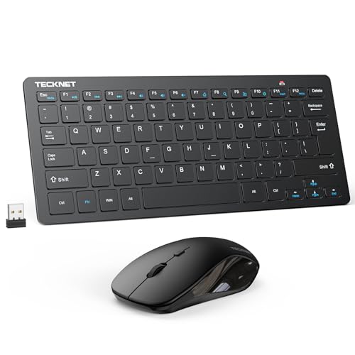 TECKNET Wireless Keyboard and Mouse Combo, Mini Cordless Computer Keyboard and Mouse Set 2.4GHz,...