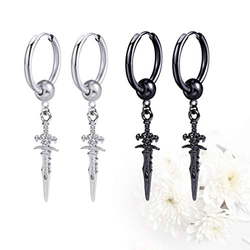 KESYOO 4 Pcs Brincos de Argola de Aço Inoxidável Do Parafuso Prisioneiro Huggie Estilo Hip Hop Punk
