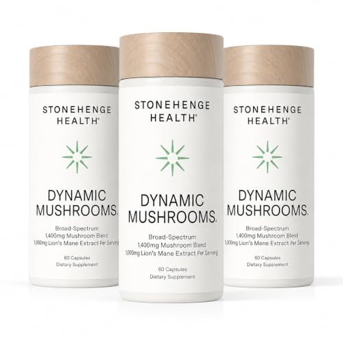 Stonehenge Health Dynamic Mushrooms® | Lions Mane+ Brain, Memory, Focus (Pack of 3)