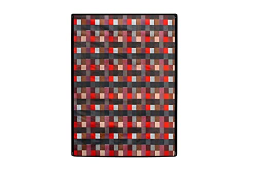 Image of Stylista Washing Machine Cover Compatible for Bosch 10 Kg Fully-Automatic Front Loading WGA254A0IN, Lattice Pattern Red