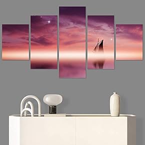 SIGNWIN 5 Panel Canvas Wall Art Modern Art...