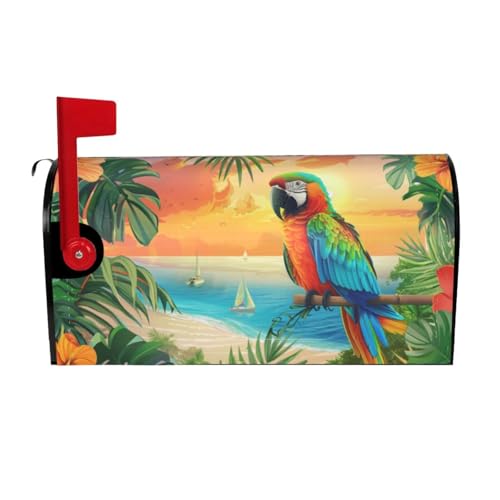 Dujiea Paradise Parrot Summer Mailbox Cover, Waterproof, Magnetic, Large Size 25.5