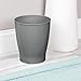 mDesign Round Plastic Bathroom Garbage Can, 1.25 Gallon Wastebasket, Garbage Bin, Trash Can for Bathroom, Bedroom, and Kids Room - Small Trash Can - Fyfe Collection - Charcoal Gray