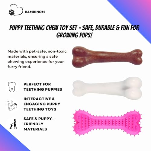 3-Pack Juguetes Mordibles para Perros de Caucho y Nylon miniatura 3