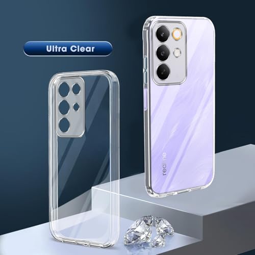 Image of Jkobi Silicone Back Cover Case for Realme C85 5G | Realme Narzo 90x (Clear Shockproof Case with Camera Protection | Soft and Flexible | Transparent)