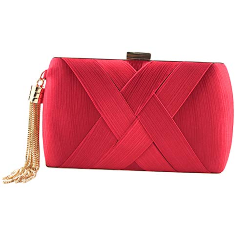 yotijar Bolsa Elegante Bolsa Noite com Pingente Feminino para Noite de Núpcias - Vermelho