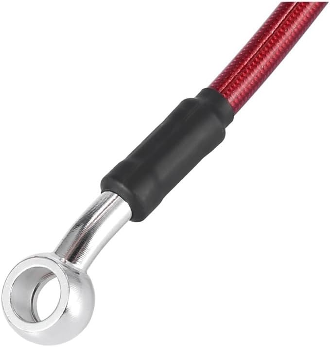 モーターバイクホース レッド 油圧強化 ステンレススチール 編組ホース オートバイ ブレーキ クラッチ オイルホース ラインパイプ