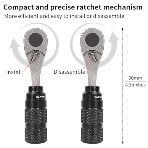 Image of Mini Ratchet Wrench Set with 10 Bits, 1 /4 Ratchet Ratcheting Screwdriver 1 | MTB Road Bike Ratchet Wrench Bike Tool Kit, Bike Repair Kit for Tight Spaces With Extension Rod, Storage Case & Bag