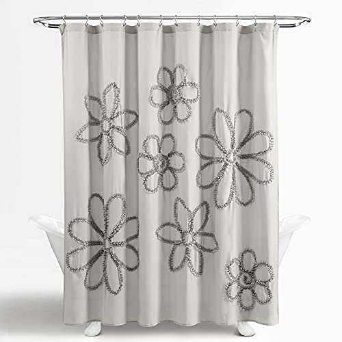 Lush Decor White Ruffle Flower Polyester Shower Curtain, 72" x 72" by Lush Decor - Image 5