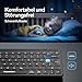 TECKNET Mini Kabellose Tastatur, Deutsches Layout (QWERTZ), USB-Anschluss, PC Tastatur mit Multimedia-Hotkeys für Computer, Laptop, Windows, Mac, Schwarz