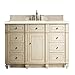James Martin Furniture 157-V60S-VV-3EMR 60 in. Bristol Single Vanity with 3 cm Eternal Marfil Quartz Top44; Vintage Vanilla