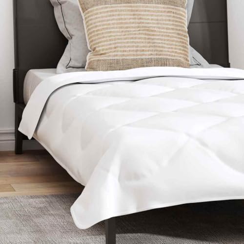Parure de lit en microfibre blanche 220x135 cm avec housse de couette - 7