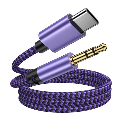 USB C to 3.5mm Audio Cable Samsung Aux Adapter for Galaxy A17/A16/A36/A56/A15/S25 Edge/S24/S23/S22/S21/S20 3FT Type C to Headphone Car Stereo Cable Aux Cord for iPhone 17 Pro/16 Pro Max/16e/15/15 Pro