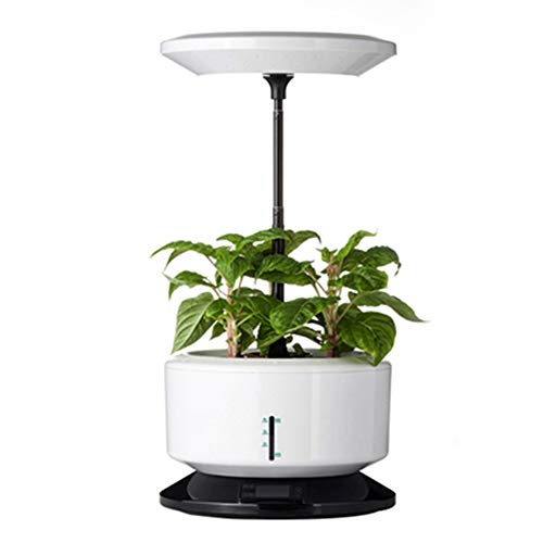 Oxygen Soilless Cultivation Planter, 18 Hours Fill Light Indoor Garden Kit Height Adjustable Soilless Cultivation Equipment 3 Hole White