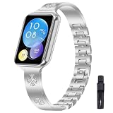SMYAOSI Metallo Cinturino per Redmi Watch 6/Redmi Watch 5/Redmi Watch4, Femmina Bracciale di Ricambio Acciaio Inossidabile Strap per Xiaomi Band 9 Pro/Mi Band 8 Pro Smartwatch Accessori (Argento)