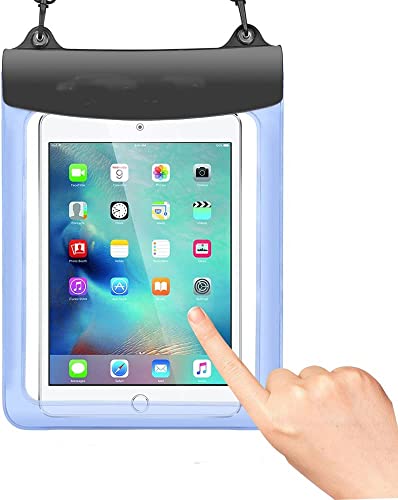 Universal Waterproof Tablet Case Underwater Dry Bag Pouch With Lanyard For Samsung Galaxy Tab A8 10.5, S8 11, A7 10.4, Tab S7 11", Tab S6 10.5, Tab S6 Lite 10.4, Up To 11 Inch (Blue) #TOP8