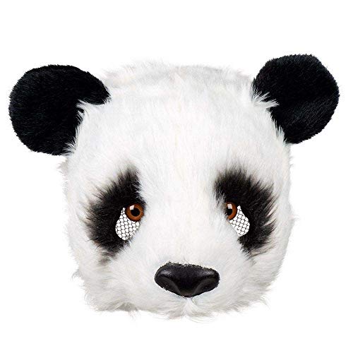 Boland 56753 - Máscara de peluche de panda, talla única, máscara facial en blanco y negro, máscara de animal, accesorio de oso, disfraz de carnaval, fiesta temática