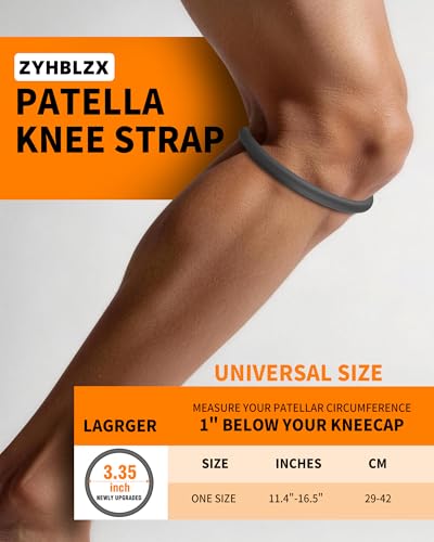 Image of 4PC Patellar Tendon Support Strap,Patella Band for Knee Pain Relief | Basketball, Running, Jumpers Knee, Tennis, Tendonitis, Soccer and Hiking, Women and Men, Silicone,Includes Storage Bag