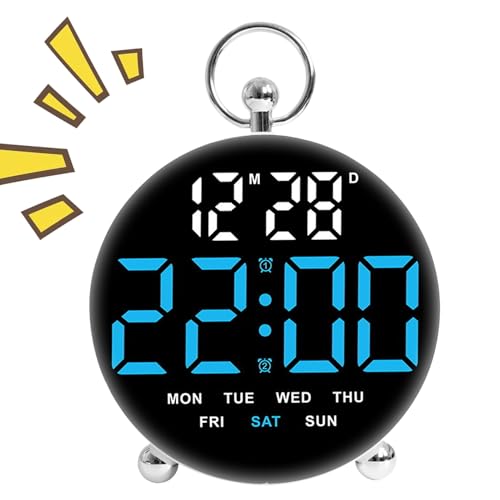 Jlobnyiun Despertador Infantil - Despertador Doble Regulable,Reloj De Mesita De Noche Para Niños Adultos Dormitorio Mesita De Noche Escritorio - Cama