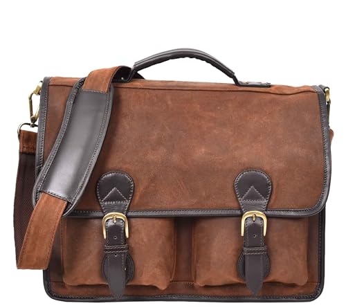 Sacoche en cuir véritable pour ordinateur portable Finn, le luxe d'un grand sac marron
