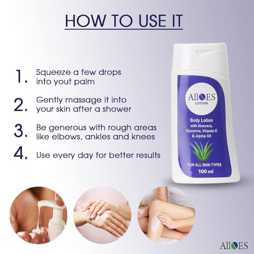 Image of BODY & WELLNESS Body Lotion with Aloe Vera, Glycerin, Vitamin E & Jojoba Oil | Deep Hydration & Moisturizing Care | Improves Skin Texture | Nourishes & Soothes Dry Skin | Daily Use Lotion - 100ml (2, 100ml)