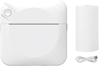 AMIUHOUN Mini impresora térmica portátil de bolsillo, impresora fotográfica para smartphone, mini impresora térmica inalámbrica sin tinta, color
