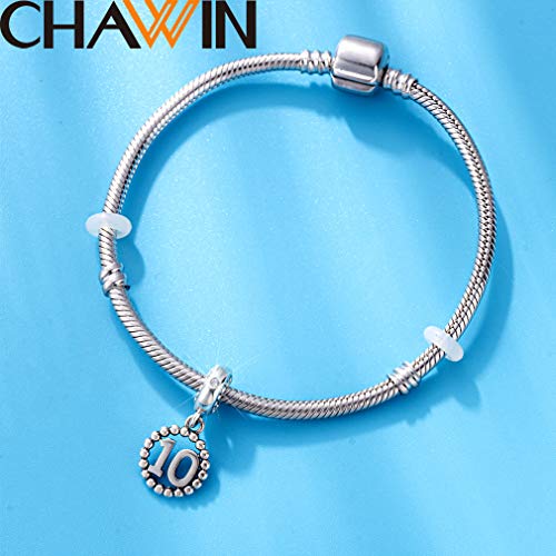 16,17,18,19,20,21,22,24,25,26,30,32,33,35,37,40,49,50,60,69,77,80,88,99 Number Charms 925 Sterling Silver Pendants Beads Fit Pandora Bracelets/Necklace, Dangling Dangle Charm for Birthday/Anniversary/Meaningful Numbers3