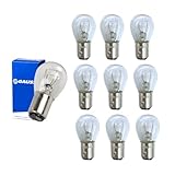 Kit 10 Lâmpadas Automotivas 21/5W 2 Polos 12V P21/5W – Luz de Freio, Posição e Ré Halógena Incolor – Gauss GL1034