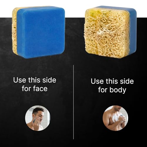 Image of TRU HAIR & SKIN RebelX Soap for detan | Kojic Acid | Natural Loofah Exfoliating Scrub| Menthol Cooling | Woody fragrance -100gm (100gm Pack of 3)