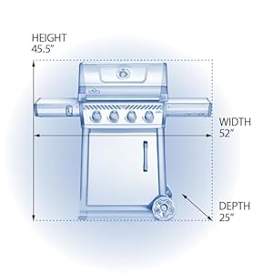 Napoleon freestyle 425 propane gas grill graphite grey 4 burners  urban country home decor