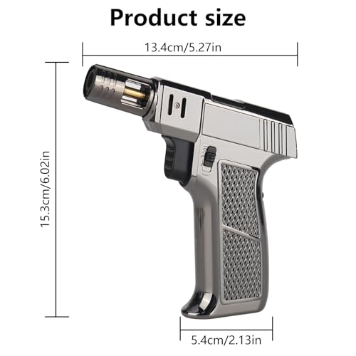 Briquet butane rechargeable noir compact de type tempête jet extérieur
