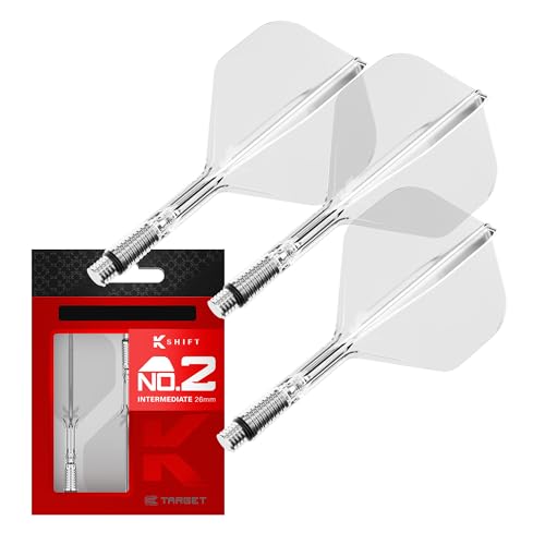 Target Darts K-Shift No.2 Integrated Flights & Shafts | K Shift Nr. 2 Flight & Shaft System klar K-Flex Intermediate Shift Spin Base professionelles Dartzubehör