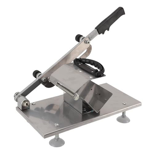 Depisuta Rebanadora Manual de Carne congelada, rebanadora de Alimentos de Acero Inoxidable, cortadora de Carne para Rollos de Res y Cordero, picadora Manual de Costillas (Grande)