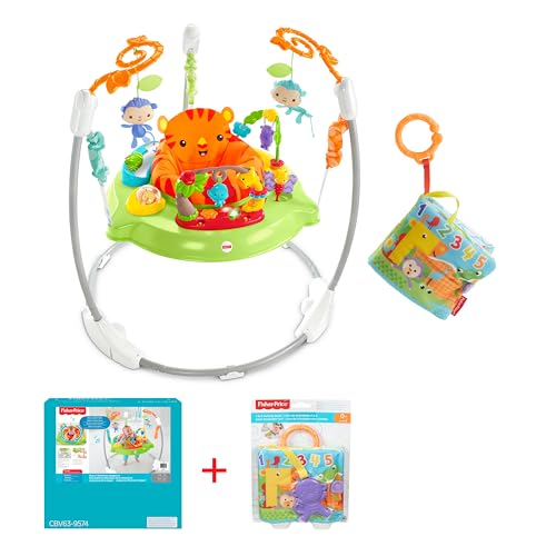 Fisher-Price Bundle Pack - Rainforest Jumperoo (CHM91) + Kleines Spielbuch...
