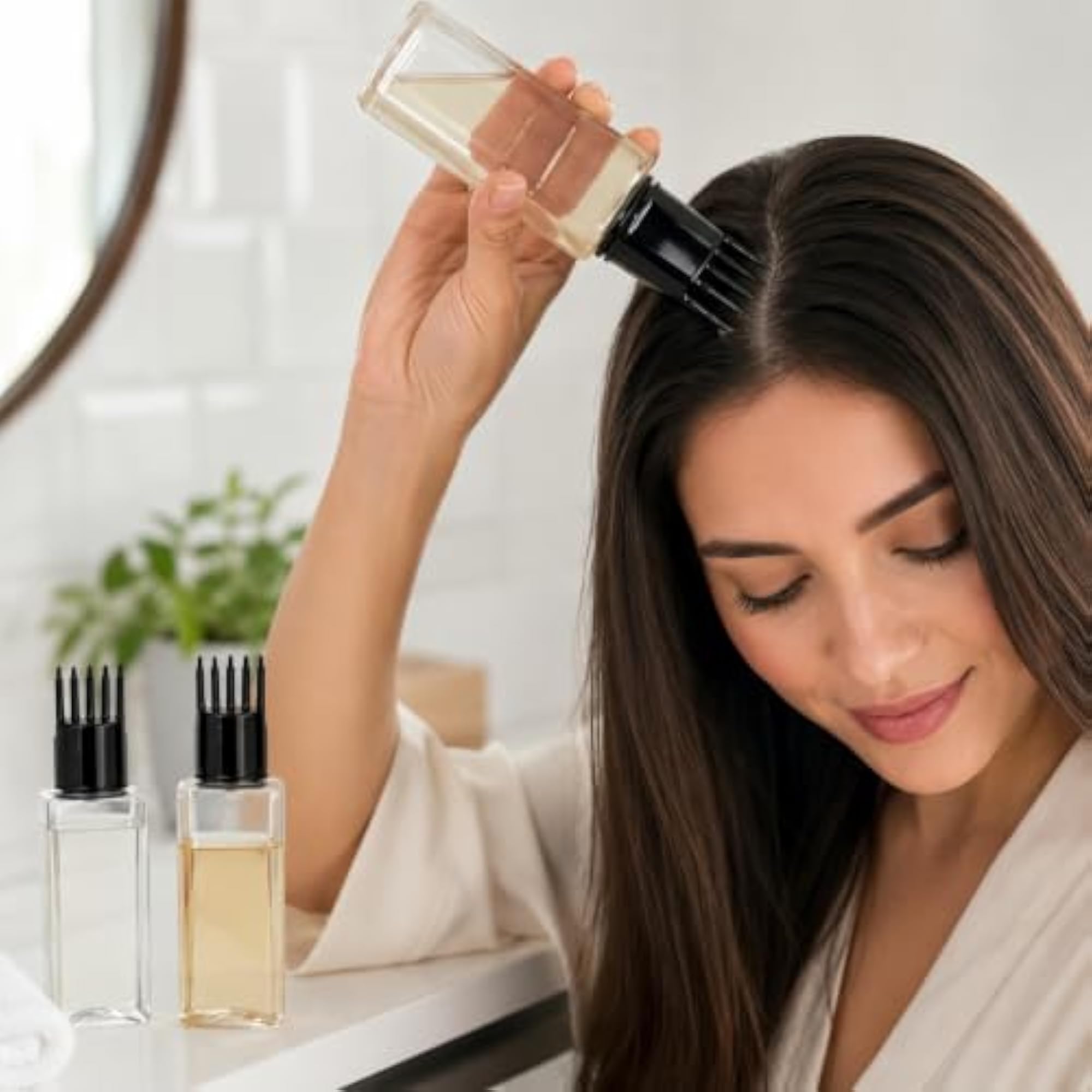 2Pcs 100ml Empty Hair Root Comb Applicator Bottles