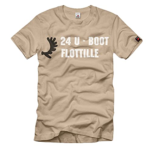 T-shirt 24 U-Flottille coton sable XL avec motifs WW2
