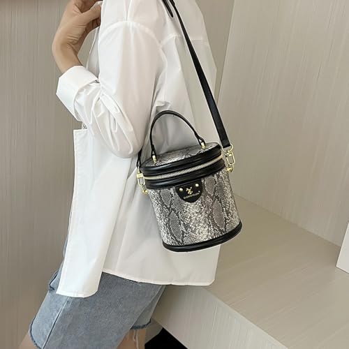Bolso Cilíndrico Retro de Lona para Mujer miniatura 3