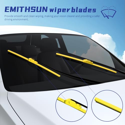 Image of OEM QUALITY 26 inch + 19 inch Premium All-Seasons Durable Stable And Quiet Yellow Windshield Wiper Blades (Set of 2)