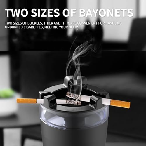 Image of NYRWANA Windproof Car Cigarette Ashtray with Lid & Water Tank Portable Detachable Cigarette Ashtray With Funnel
