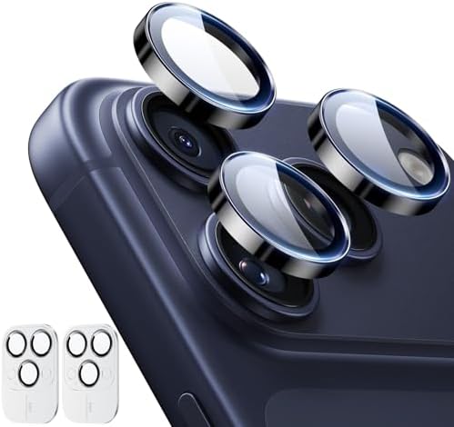 ESR für iPhone 17 Pro Max/17 Pro Kameraschutz, 2 Stück, Schwarz | Individualschutz, 9H gehärtetes Glas, Originale Kamera Qualität, für iPhone 17/16/15/14 Pro Max und Pro, Hüllenfre