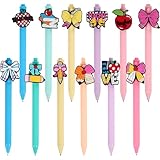 IESCOO Teacher Pens, 12 Pcs Cute Ballpoint Pens for Teacher Appreciation Week Gifts Teaching Supplies Fun Pens