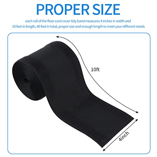 Image of WILLBOND Carpet Cord Cover Cable Grip Floor Cover Cable Protector Management Only for Commercial Office Carpet(Black,39.37 ft)