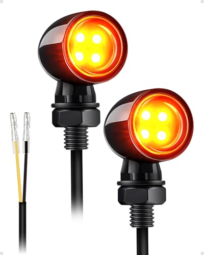 Image of Mini Led Turn Signals Motorcycle Blinkers 4LEDs Amber Front Rear Turn Signals universal bullet signal lights Fit for Honda Yamaha Suzuki Kawasaki Harley Chopper Bobber