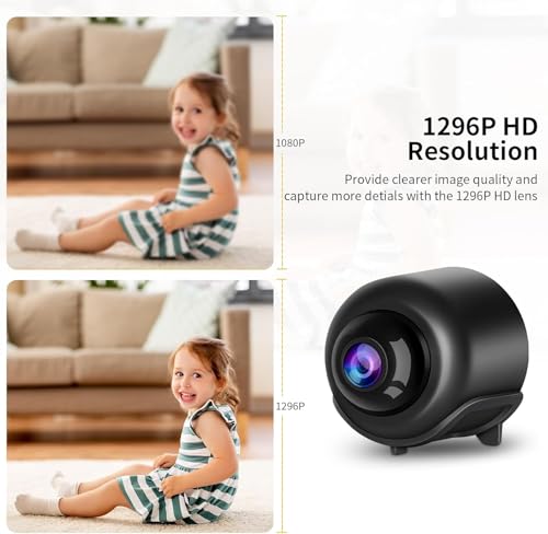 Image of VSTARCAM Tiny WiFi Camera for Home Security 1Pcs, 3MP Portable HD Night Vision Motion Detection Remote Surveillance 120 Wide Angle Camera, Baby Monitor Small Motion Activated Use with Wire