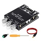 Cozychord ZK-1002T Bluetooth 5.0 Stereo Amplifier Board, 200W HiFi 2.0 Channel Mini Audio Amp Module with Treble & Bass Control, AUX Input, DC 12V-24V for DIY Speakers,Home Audio