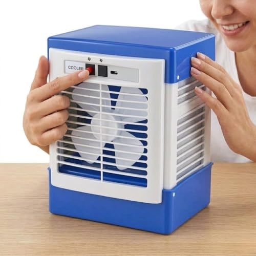 Image of Drumstone (𝐒𝐩𝐞𝐜𝐢𝐚𝐥 𝟏𝟓 𝐘𝐞𝐚𝐫𝐬 𝐖𝐚𝐫𝐫𝐚𝐧𝐭𝐲) Rechargeable Mini Air Cooler with Water Tank, Portable Personal Cooling Fan & Humidifier, USB Desktop Air Cooler for Home