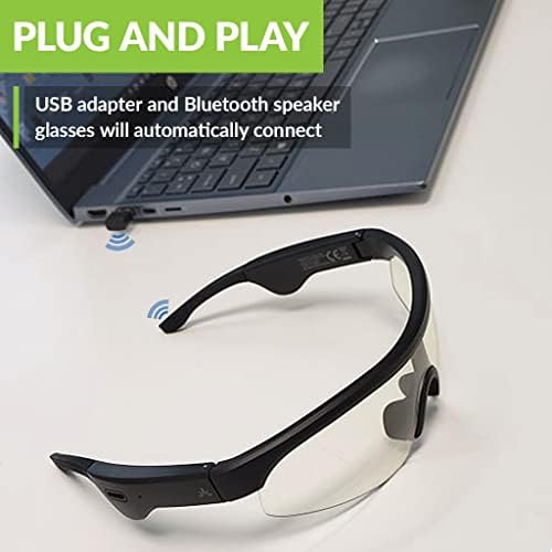 Avantree SG189 Blue Light Blocking Smart Audio Classes with Open Ear Speaker, Bluetooth Connecting with Phone & PC for Music & Call, Men & Women