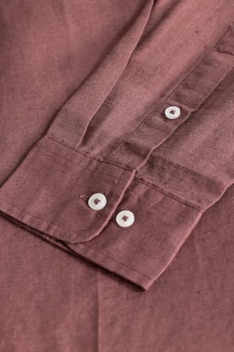 Image of SNITCH Fugle Mauve Plain Linen Shirts