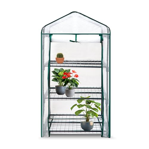 Ironhand Garden Gewächshaus - 3 Etagen mit versärktem Maschendraht - Pflanzenhaus - robuster 135g PE Mesh-Abdeckung - mit stabilem Eisenrohr-Gestell Ø16 mm - Rostschutz-Beschichtung - weiß Ironhand Garden Gewächshaus - 3 Etagen mit versärktem Maschendraht - Pflanzenhaus - robuster 135g PE Mesh-Abdeckung - mit stabilem Eisenrohr-Gestell Ø16 mm - Rostschutz-Beschichtung - weiß